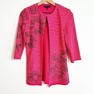 Ming Wang Pink Black Long Sleeve XS Brand New Jacket Sweater Brand New